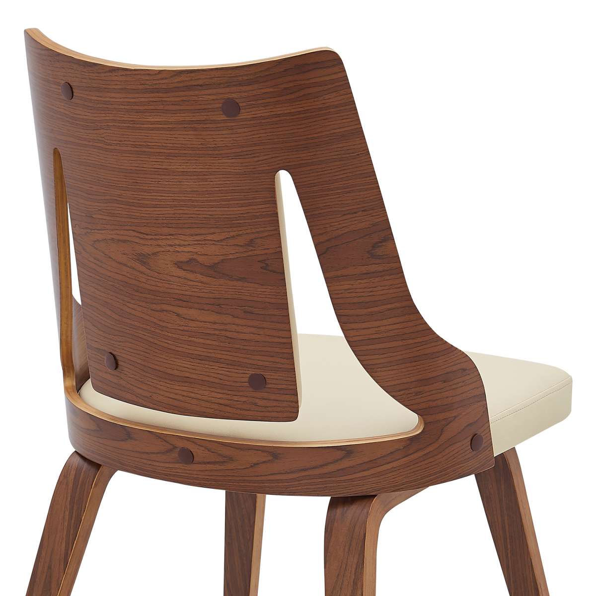 Aniston Cream Faux Leather and Walnut Wood Dining Chairs - Set of 2 By Armen Living | Dining Chairs | Modishstore - 5