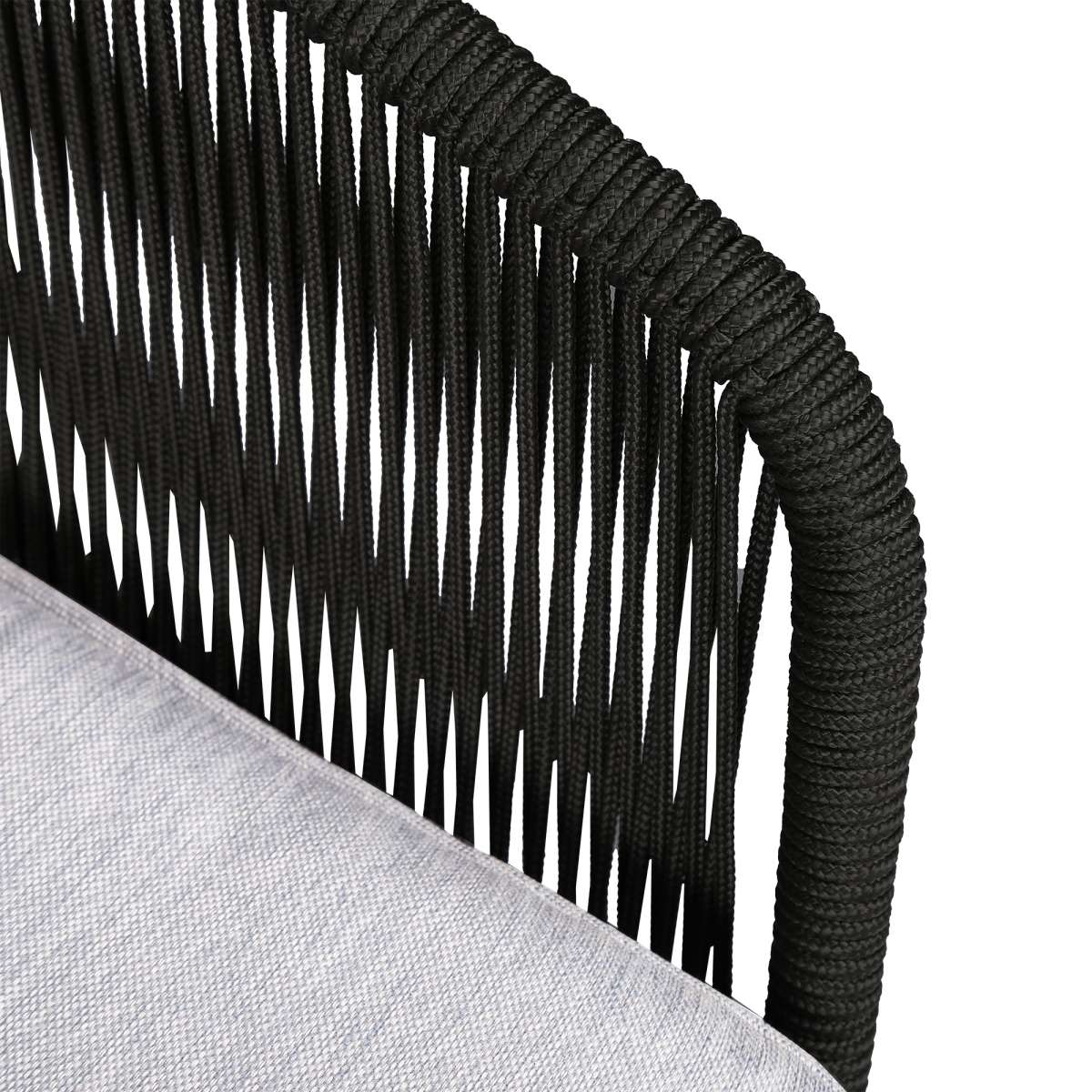 Athos Indoor Outdoor Club Chair in Dark Eucalyptus Wood with Latte Rope and Grey Cushions By Armen Living | Outdoor Chairs | Modishstore - 14