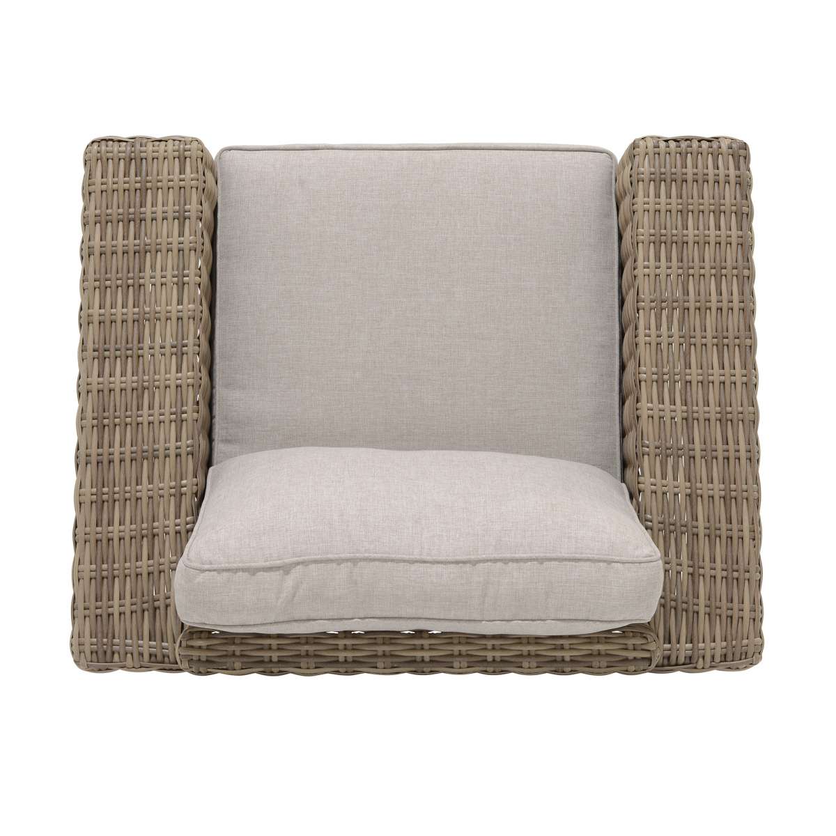 Bahamas Outdoor Wicker & Teak Wood Lounge Chair with Beige Olefin By Armen Living | Outdoor Chairs |  Modishstore  - 8