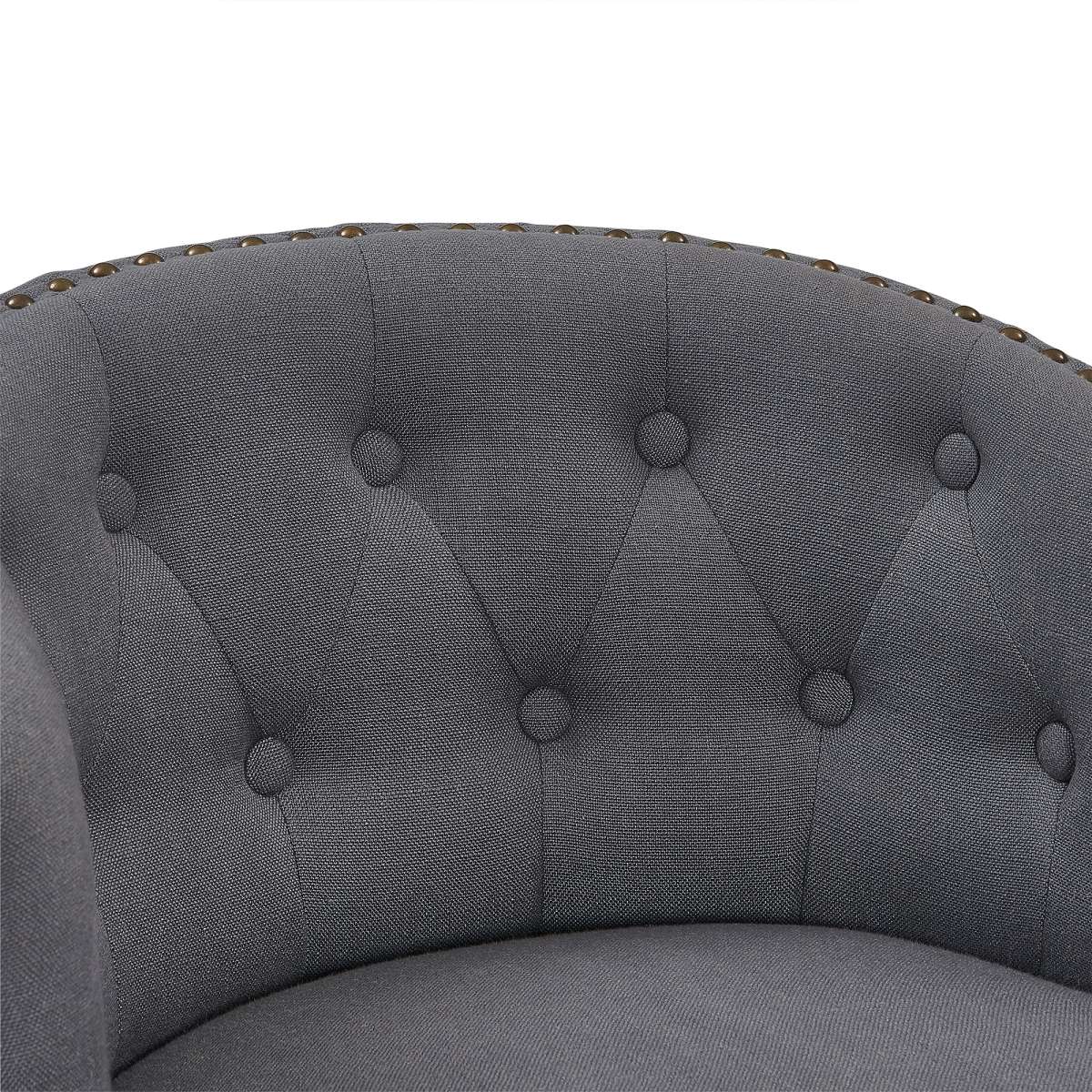 Celine 30" Bar Height Swivel Grey Fabric and Espresso Wood Bar Stool By Armen Living | Bar Stools | Modishstore - 8