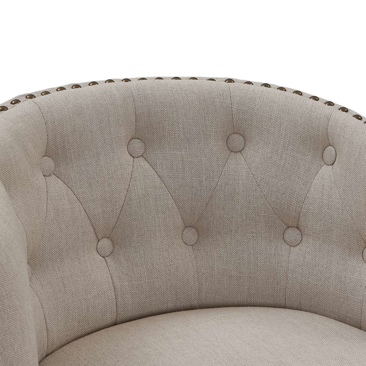 Celine 26" Counter Height Swivel Tan Fabric and Espresso Wood Bar Stool By Armen Living | Bar Stools | Modishstore - 8