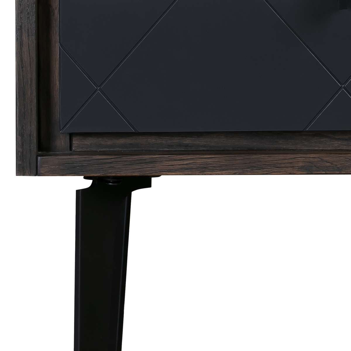 Cross Solid Oak and Metal Nightstand By Armen Living | Nightstands | Modishstore - 6