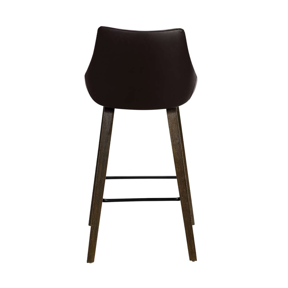 Dani 26" Brown Faux Leather Barstool in Walnut Glazed Finish By Armen Living | Bar Stools | Modishstore - 4