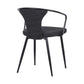 Francis Contemporary Dining Chair in Black Powder Coated Finish and Black Fabric By Armen Living | Dining Chairs | Modishstore - 3