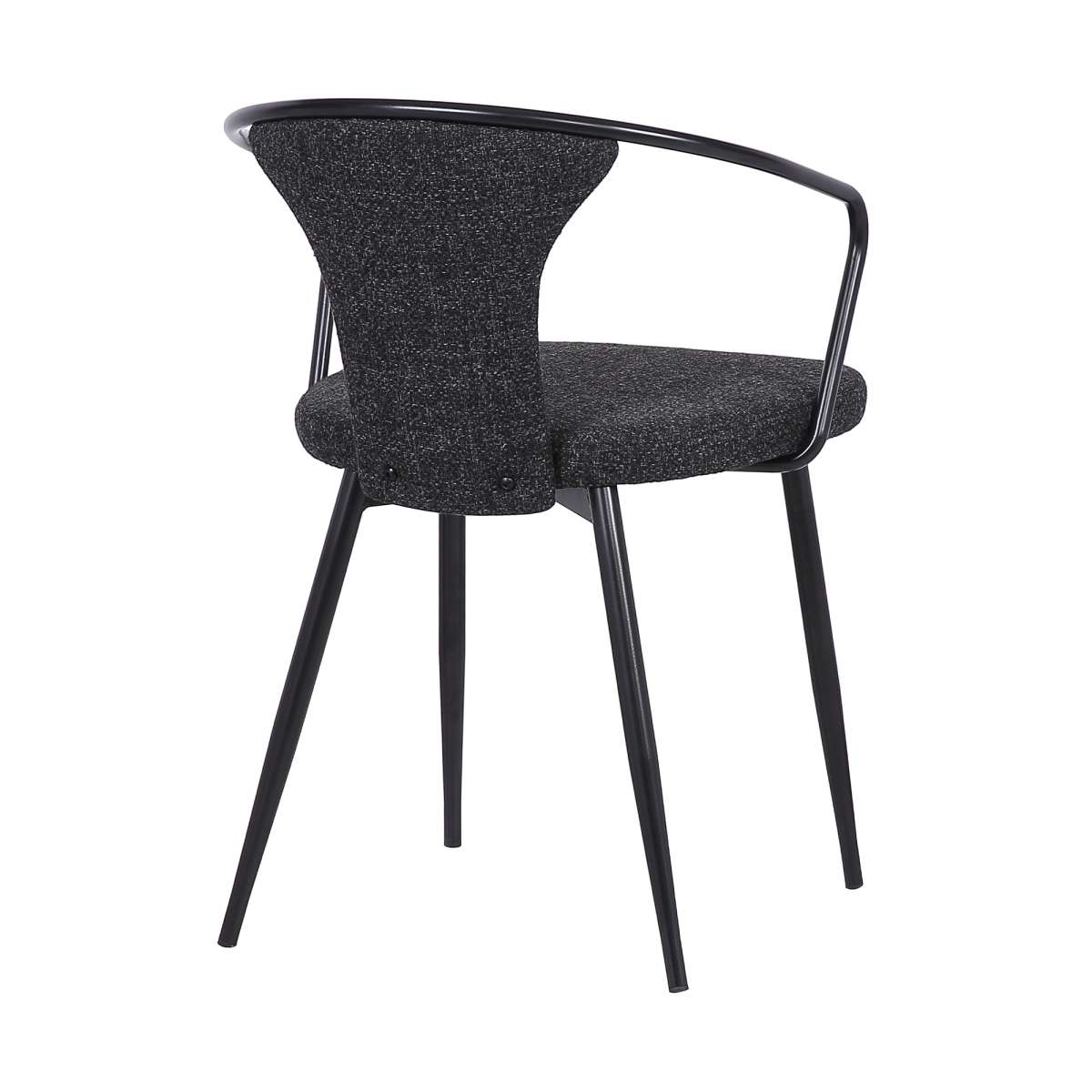 Francis Contemporary Dining Chair in Black Powder Coated Finish and Black Fabric By Armen Living | Dining Chairs | Modishstore - 3