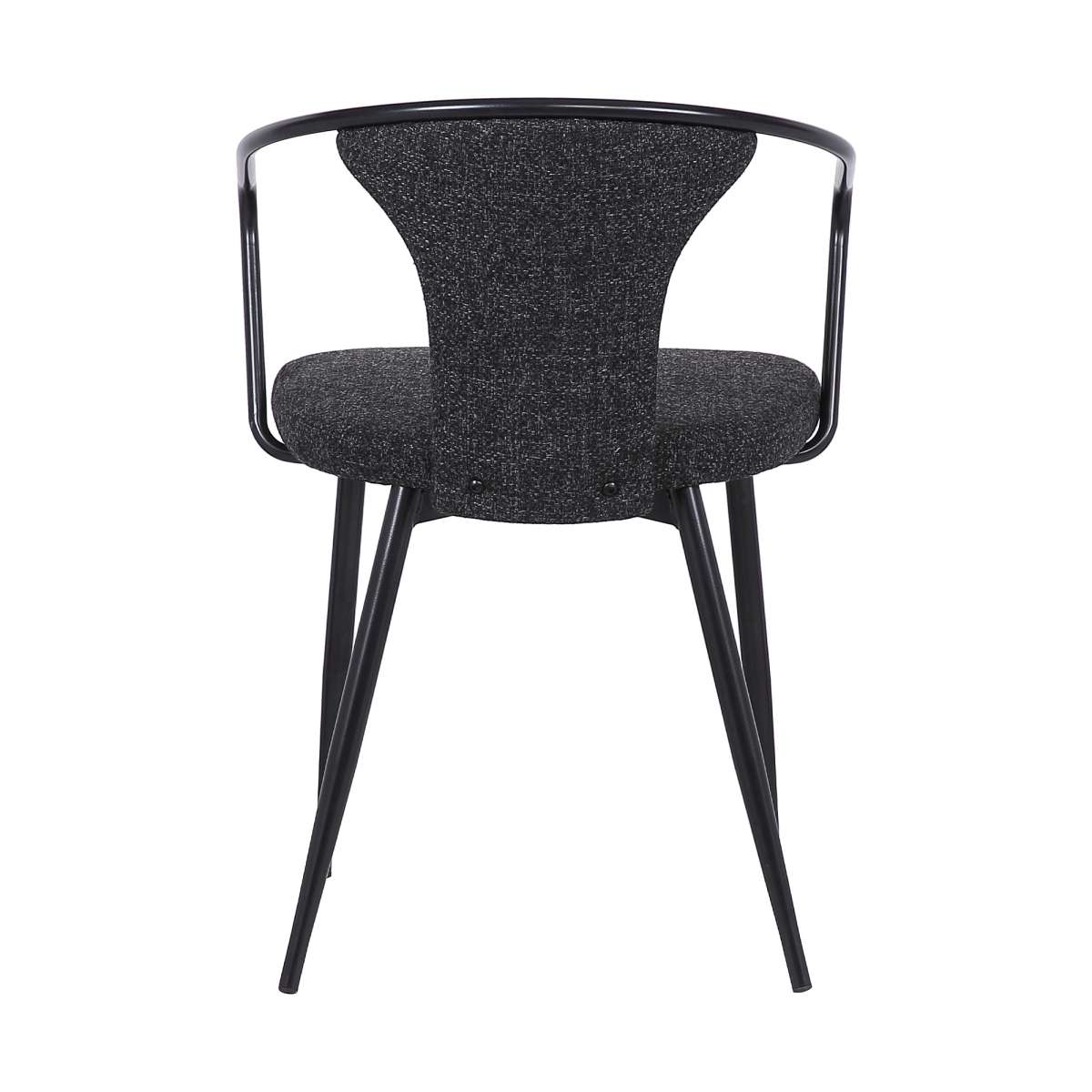 Francis Contemporary Dining Chair in Black Powder Coated Finish and Black Fabric By Armen Living | Dining Chairs | Modishstore - 4