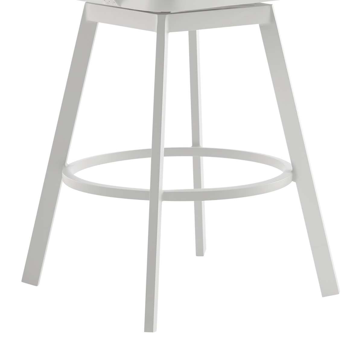 Hazel Outdoor Patio Swivel Counter Stool in Aluminum with Teak Wood and Argent Gray Cushions By Armen Living | Bar Stools | Modishstore - 6