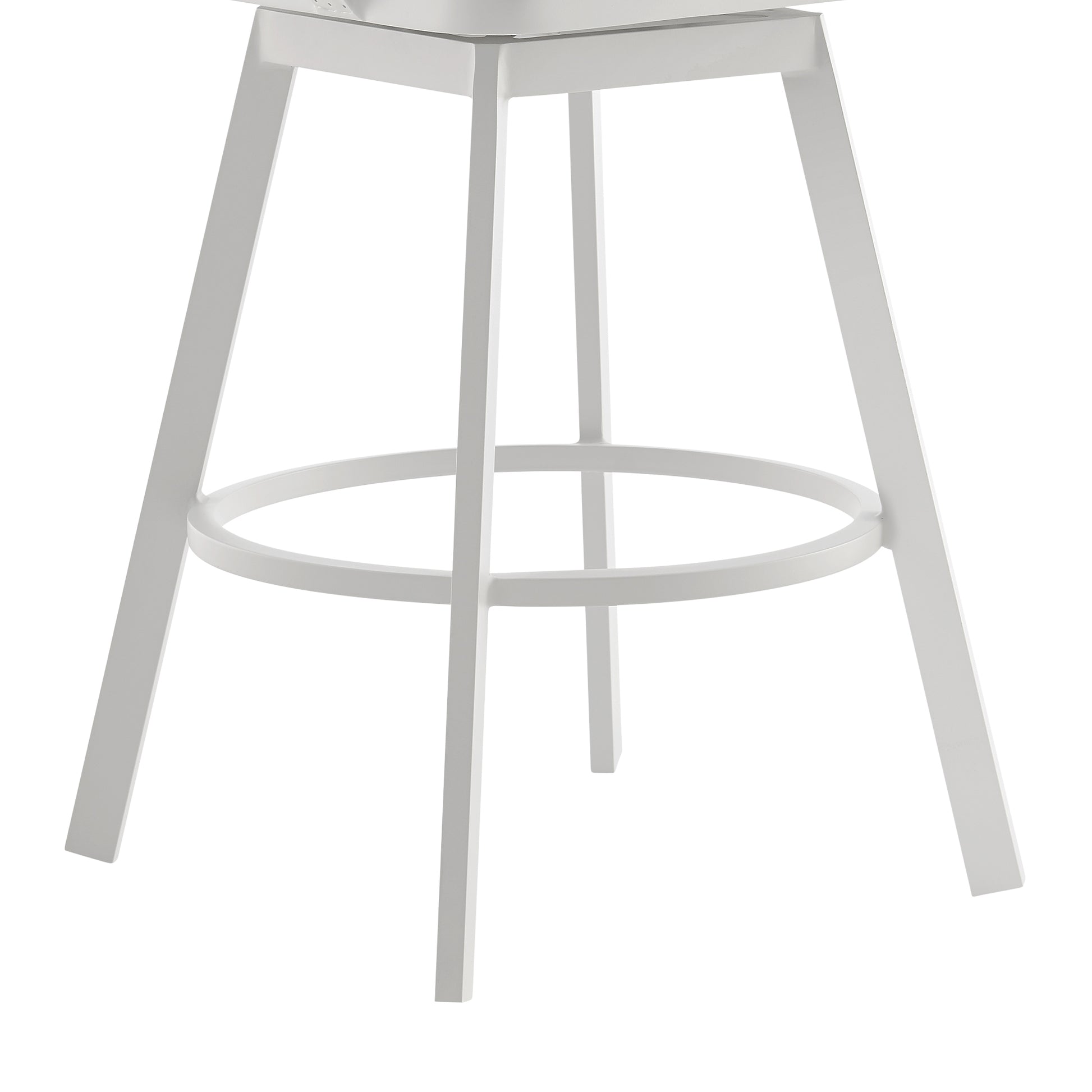 Hazel Outdoor Patio Swivel Bar Stool in Aluminum with Teak Wood and Argent Gray Cushions By Armen Living | Bar Stools | Modishstore - 7