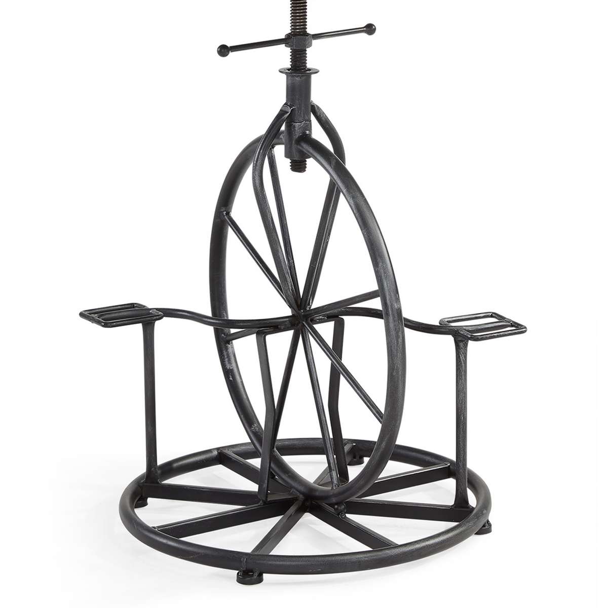 Harlem Adjustable Height Swivel Pine Wood and Metal Bicycle Bar Stool By Armen Living | Bar Stools | Modishstore - 9