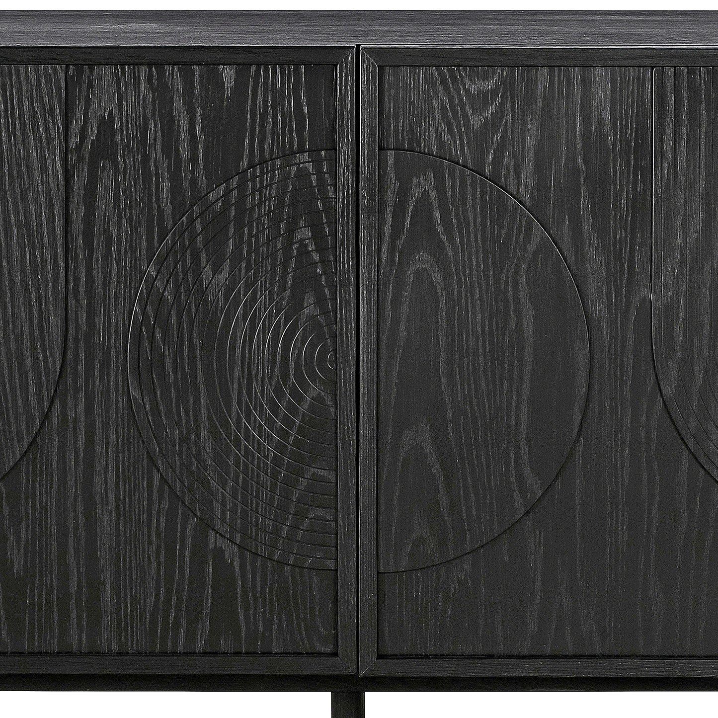 Holland 4 Door Sideboard Buffet in Black Brushed Oak Wood By Armen Living | Sideboards | Modishstore - 10