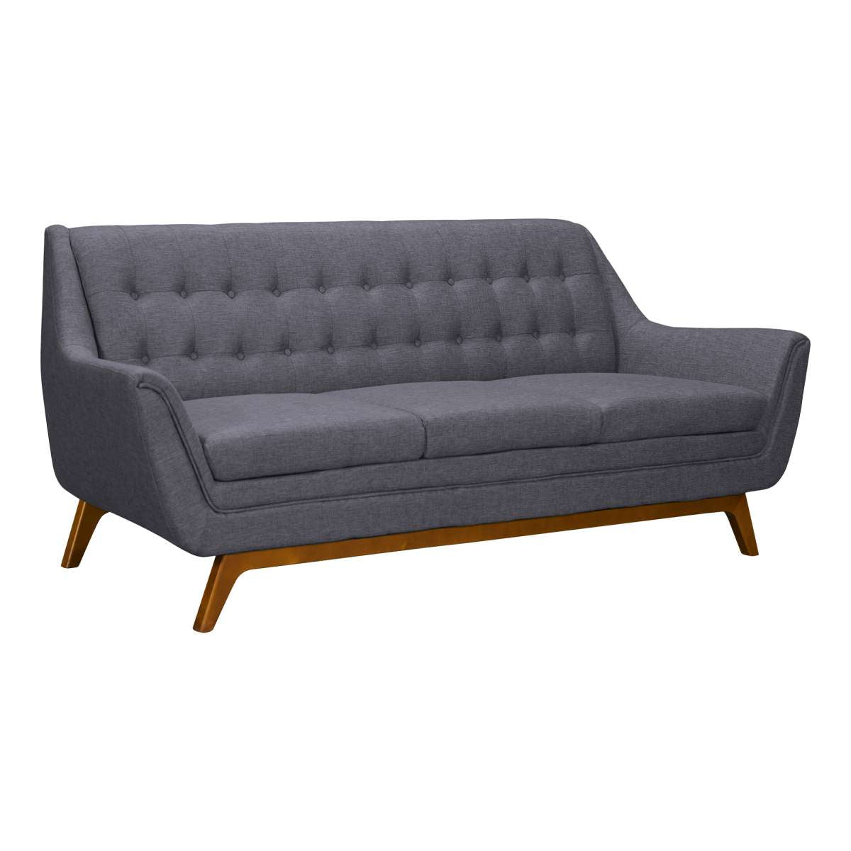 Janson Mid-Century Sofa in Champagne Wood Finish and Blue Fabric By Armen Living | Sofas | Modishstore - 6