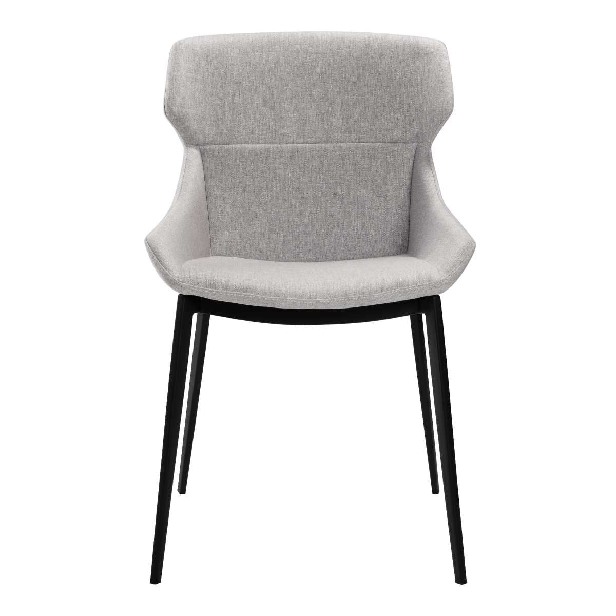 Kenna Modern Dining Chair in Matte Black Finish and Gray Fabric - Set of 2  By Armen Living | Dining Chairs | Modishstore - 2