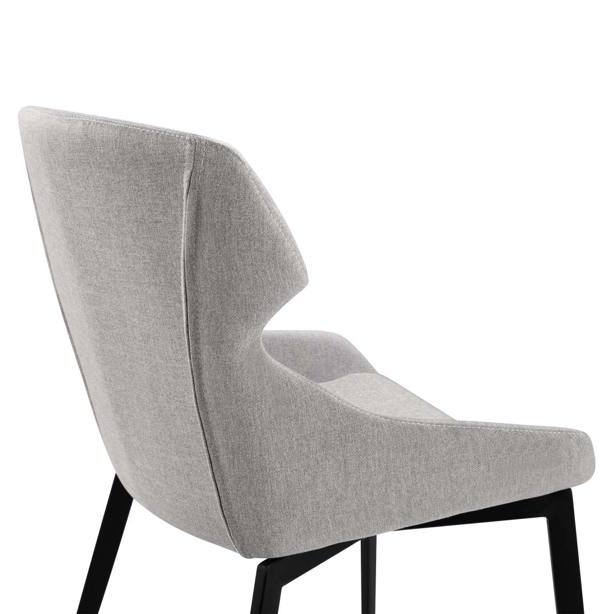 Kenna Modern Dining Chair in Matte Black Finish and Gray Fabric - Set of 2  By Armen Living | Dining Chairs | Modishstore - 4