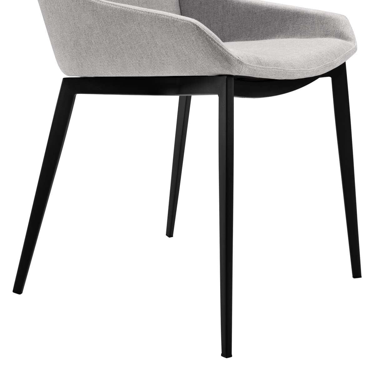 Kenna Modern Dining Chair in Matte Black Finish and Gray Fabric - Set of 2  By Armen Living | Dining Chairs | Modishstore - 5