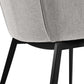 Kenna Modern Dining Chair in Matte Black Finish and Gray Fabric - Set of 2  By Armen Living | Dining Chairs | Modishstore - 6