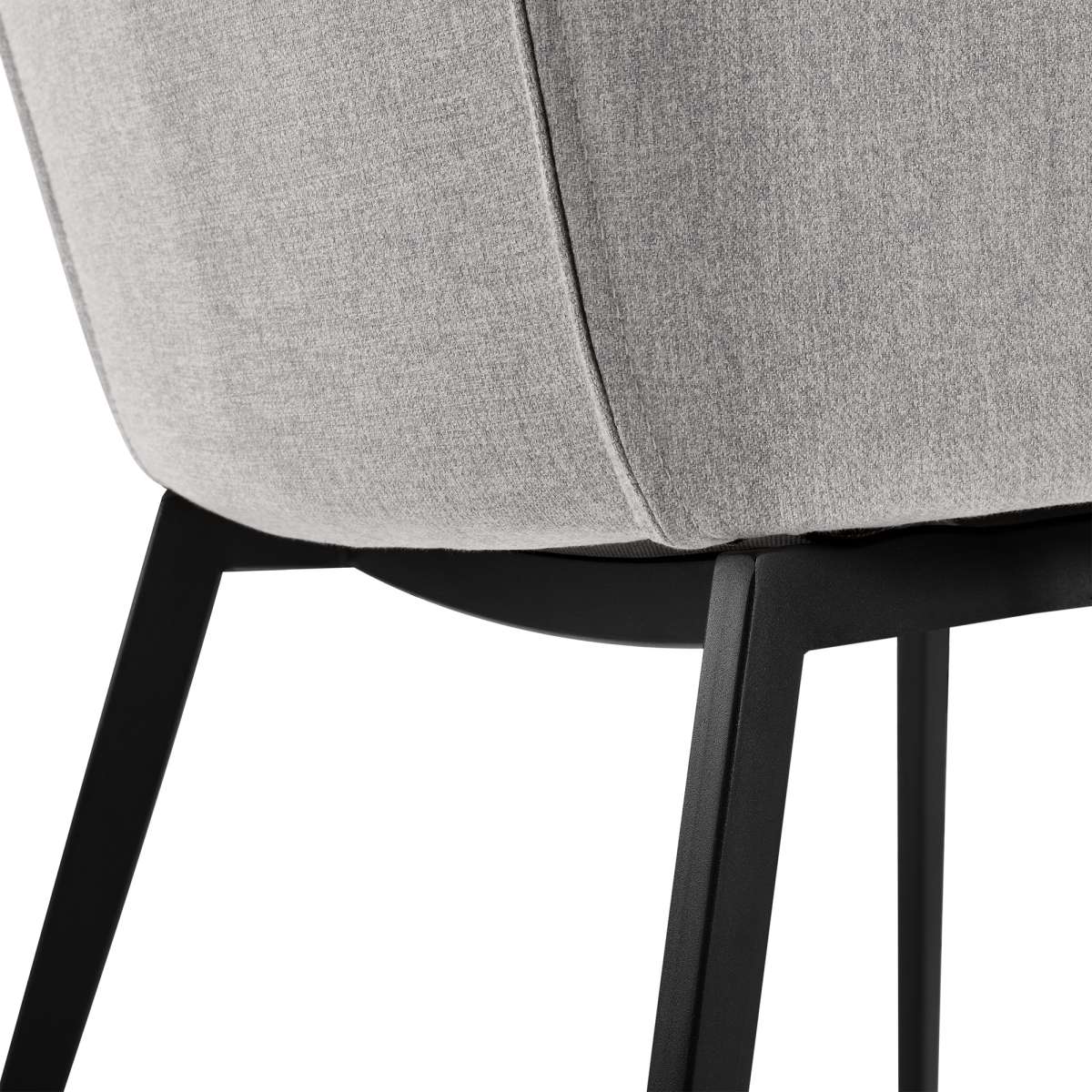 Kenna Modern Dining Chair in Matte Black Finish and Gray Fabric - Set of 2  By Armen Living | Dining Chairs | Modishstore - 6