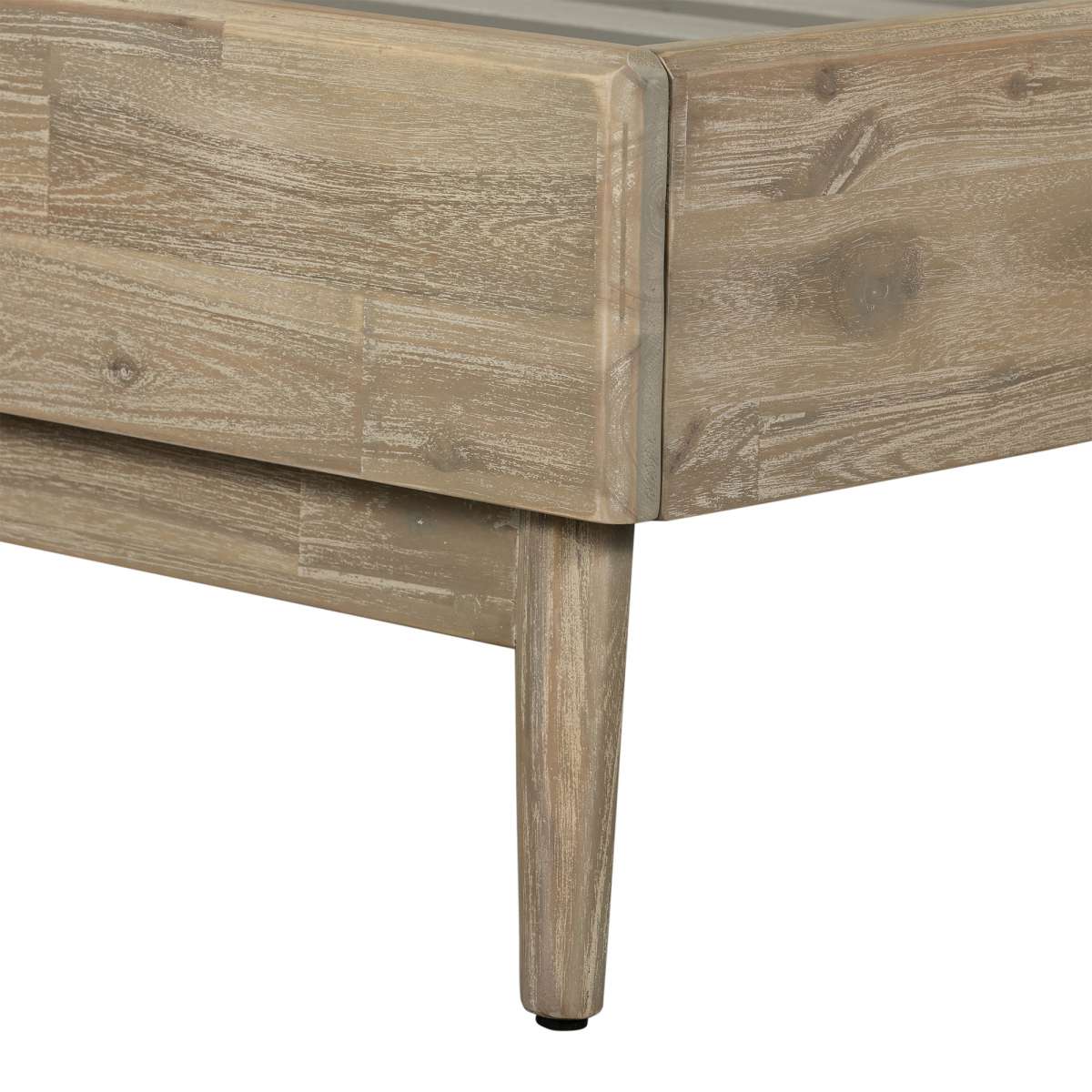 Baly Acacia Mid-Century Gray Sandblast Platform Queen Bed By Armen Living | Beds | Modishstore - 7