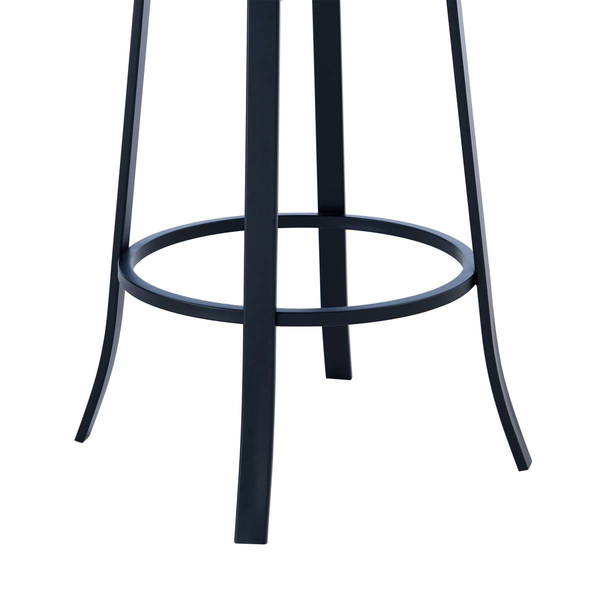 Lola Contemporary 30" Bar Height Barstool in Matte Black Finish and Gray Faux Leather By Armen Living | Bar Stools | Modishstore - 5