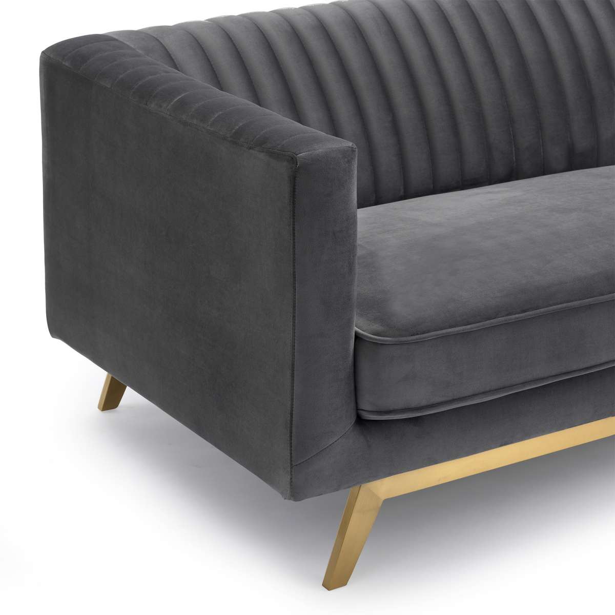 Liv Modern Dark Gray Velvet Sofa By Armen Living | Sofas | Modishstore - 4