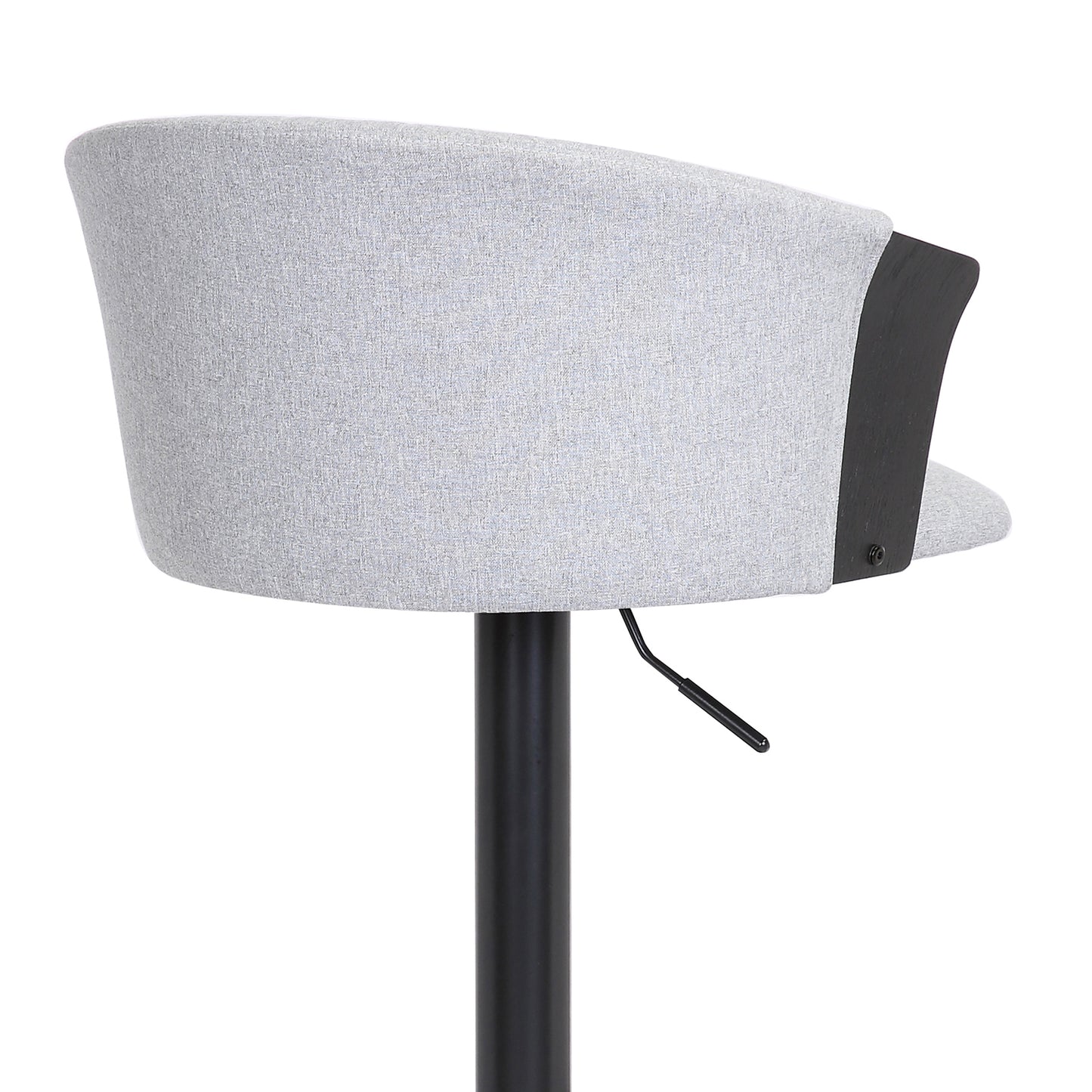 Lydia Adjustable Black Wood Bar Stool in Grey Faux Leather with Black Metal By Armen Living | Bar Stools | Modishstore - 20