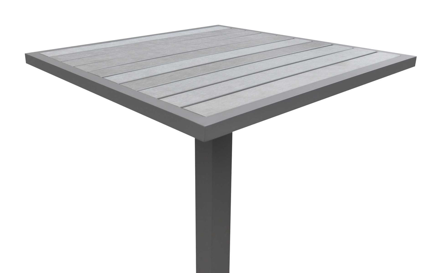 Marina Outdoor Grey Patio Bar Table in Grey Powder Coated Finish and Grey Wood Top By Armen Living | Outdoor Tables | Modishstore - 6