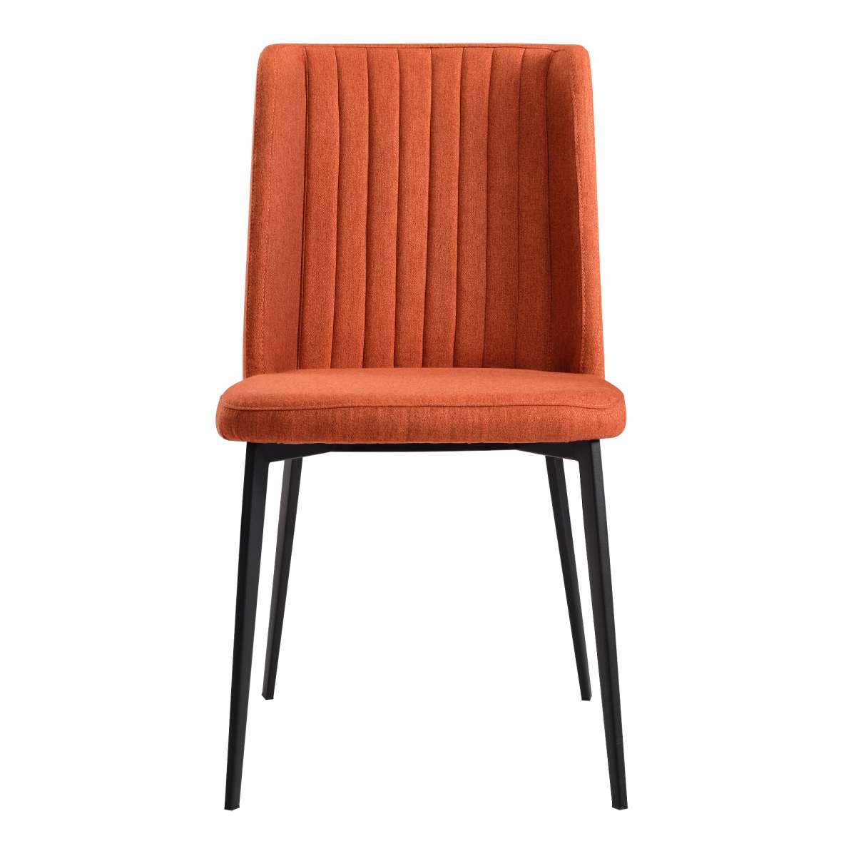 Maine Contemporary Dining Chair in Matte Black Finish and Orange Fabric - Set of 2  By Armen Living | Dining Chairs | Modishstore - 2