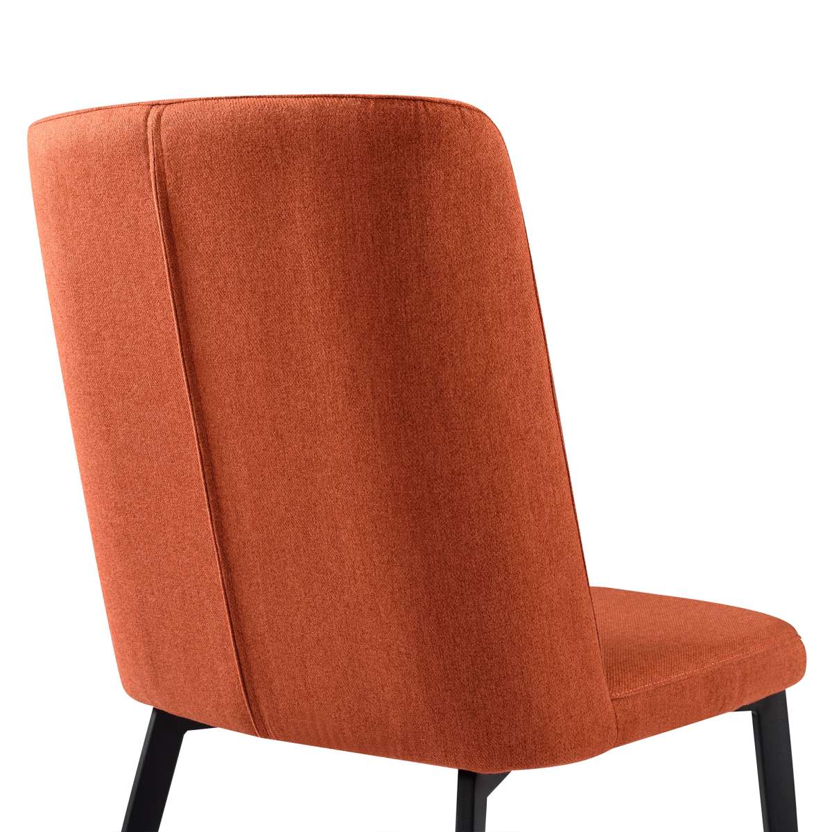 Maine Contemporary Dining Chair in Matte Black Finish and Orange Fabric - Set of 2  By Armen Living | Dining Chairs | Modishstore - 4