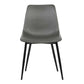 Monte Contemporary Dining Chair in Black Faux Leather with Black Powder Coated Metal Legs By Armen Living | Dining Chairs | Modishstore - 11
