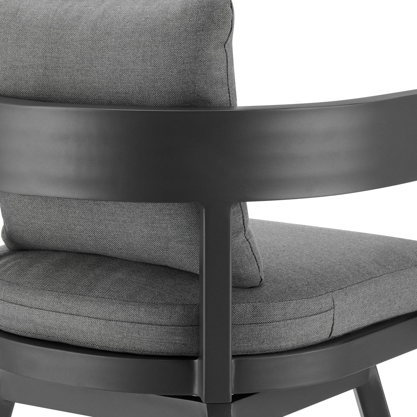 Menorca Outdoor Patio Swivel Counter Stool in Aluminum with Gray Cushions By Armen Living | Bar Stools | Modishstore - 9