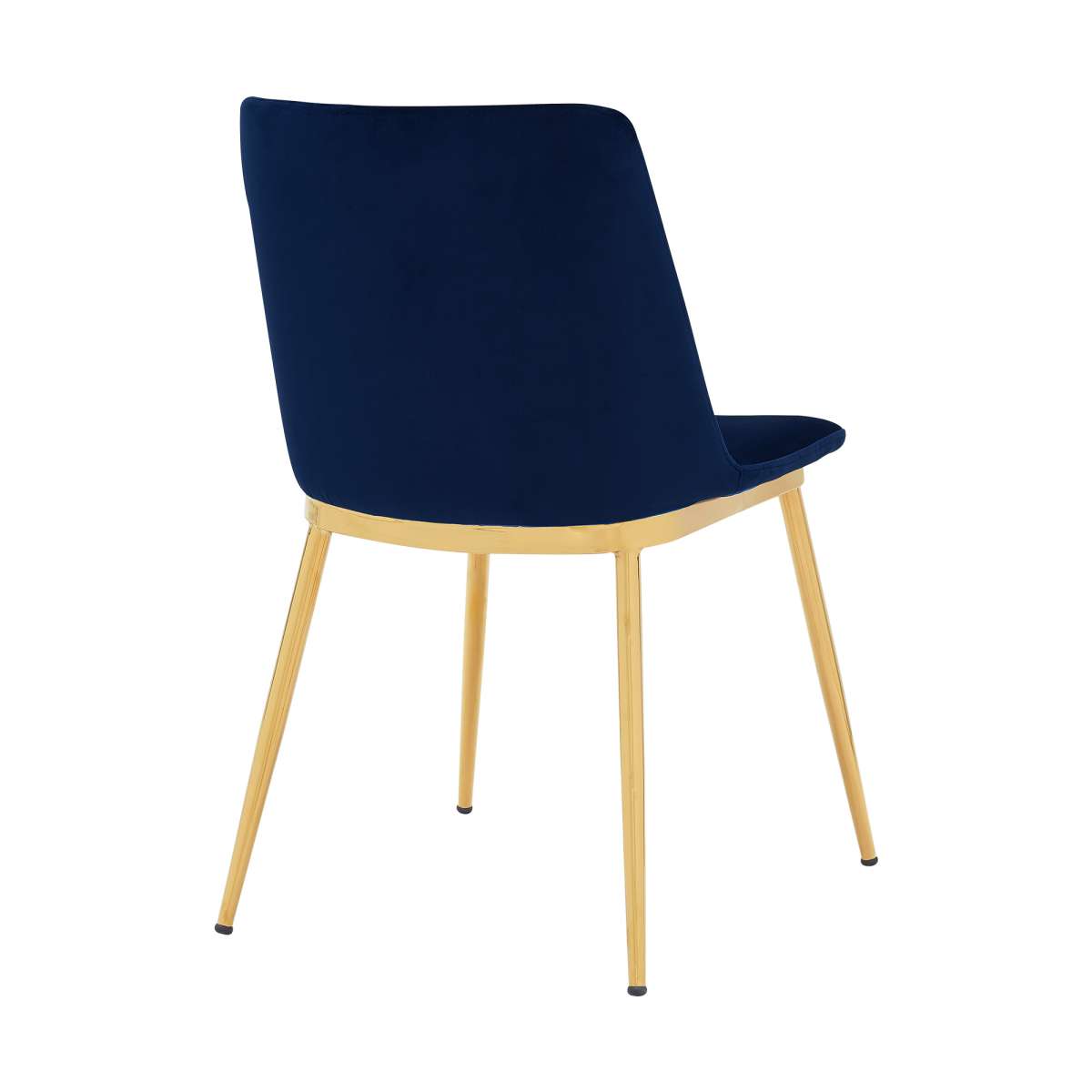 Messina Modern Blue Velvet and Gold Metal Leg Dining Room Chairs - Set of 2 By Armen Living | Dining Chairs | Modishstore - 3