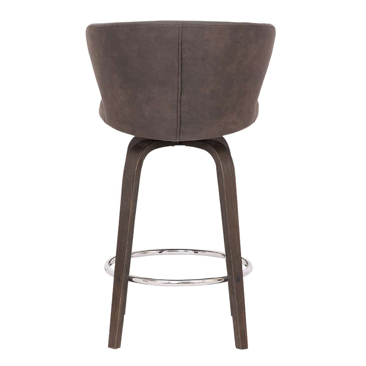 Mynette 26" Swivel Brown Faux Leather Bar Stool By Armen Living | Bar Stools | Modishstore - 5