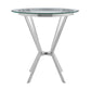 Naomi Round Glass and Brushed Stainless Steel Bar Table By Armen Living | Bar Tables | Modishstore - 2