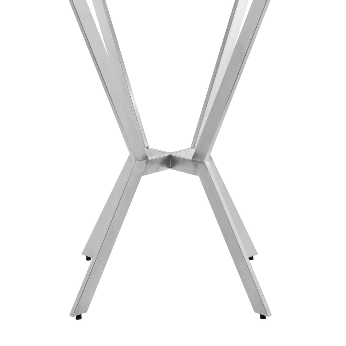 Naomi Round Glass and Brushed Stainless Steel Bar Table By Armen Living | Bar Tables | Modishstore - 4