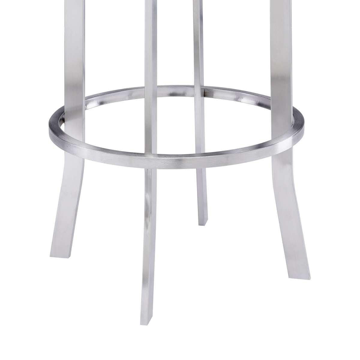 Natalie 26" Counter Height Vintage Grey Faux Leather Upholstery and Brushed Stainless Steel Bar Stool By Armen Living | Bar Stools | Modishstore - 8