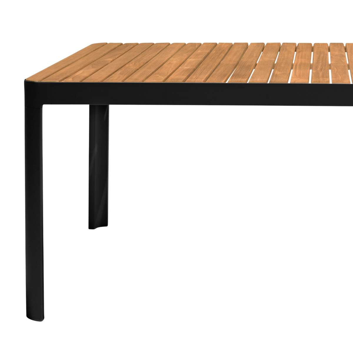 Portals Outdoor Rectangular Coral Sand Aluminum & Teak Wood Dining Table By Armen Living | Outdoor Tables | Modishstore - 10