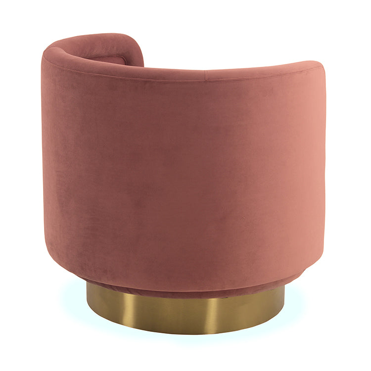 Peony Blush Fabric Upholstered Sofa Accent Chair with Brushed Gold Legs By Armen Living | Accent Chairs | Modishstore - 4