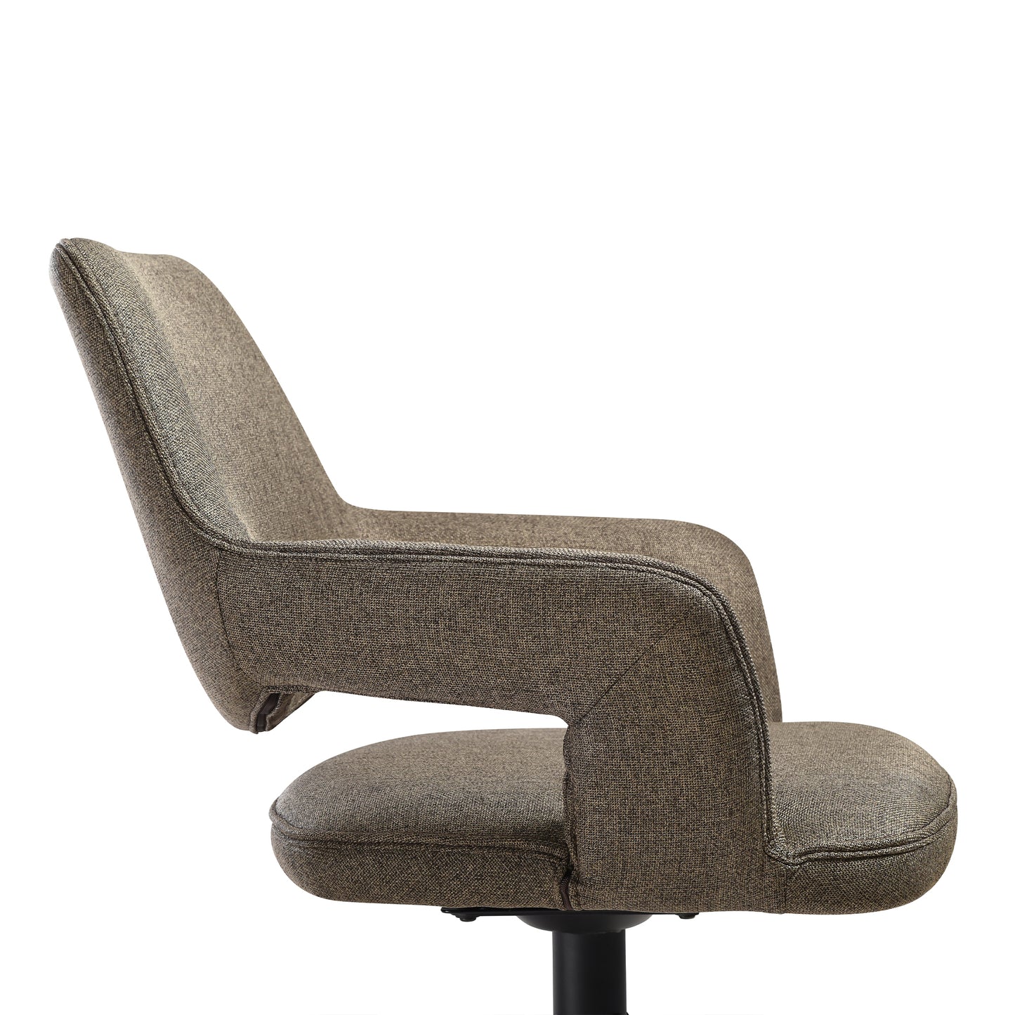 Penny Swivel Upholstered Dining Chair in Brown Fabric with Black Metal Legs - Set of 2 By Armen Living | Dining Chairs | Modishstore - 10