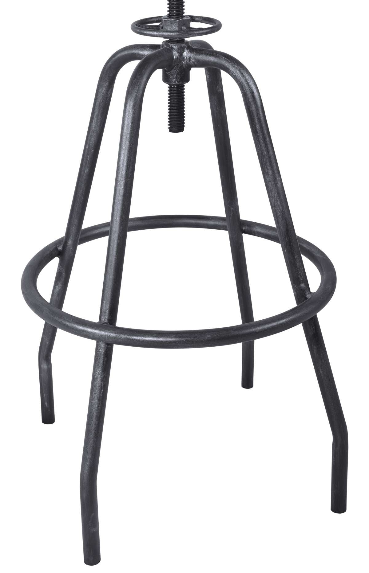 Perlo Industrial Adjustable Barstool in Industrial Gray and Pine Wood By Armen Living | Bar Stools | Modishstore - 7