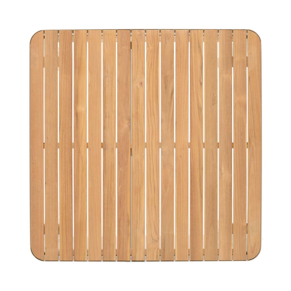 Portals Outdoor Square Bar Table In Light Matte Sand with Natural Teak Wood Top By Armen Living | Outdoor Tables | Modishstore - 6