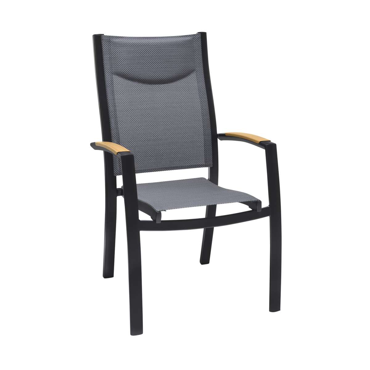 Panama Outdoor Black Aluminum Stacking Dining Chair - Set of 2 By Armen Living | Outdoor Chairs | Modishstore - 7