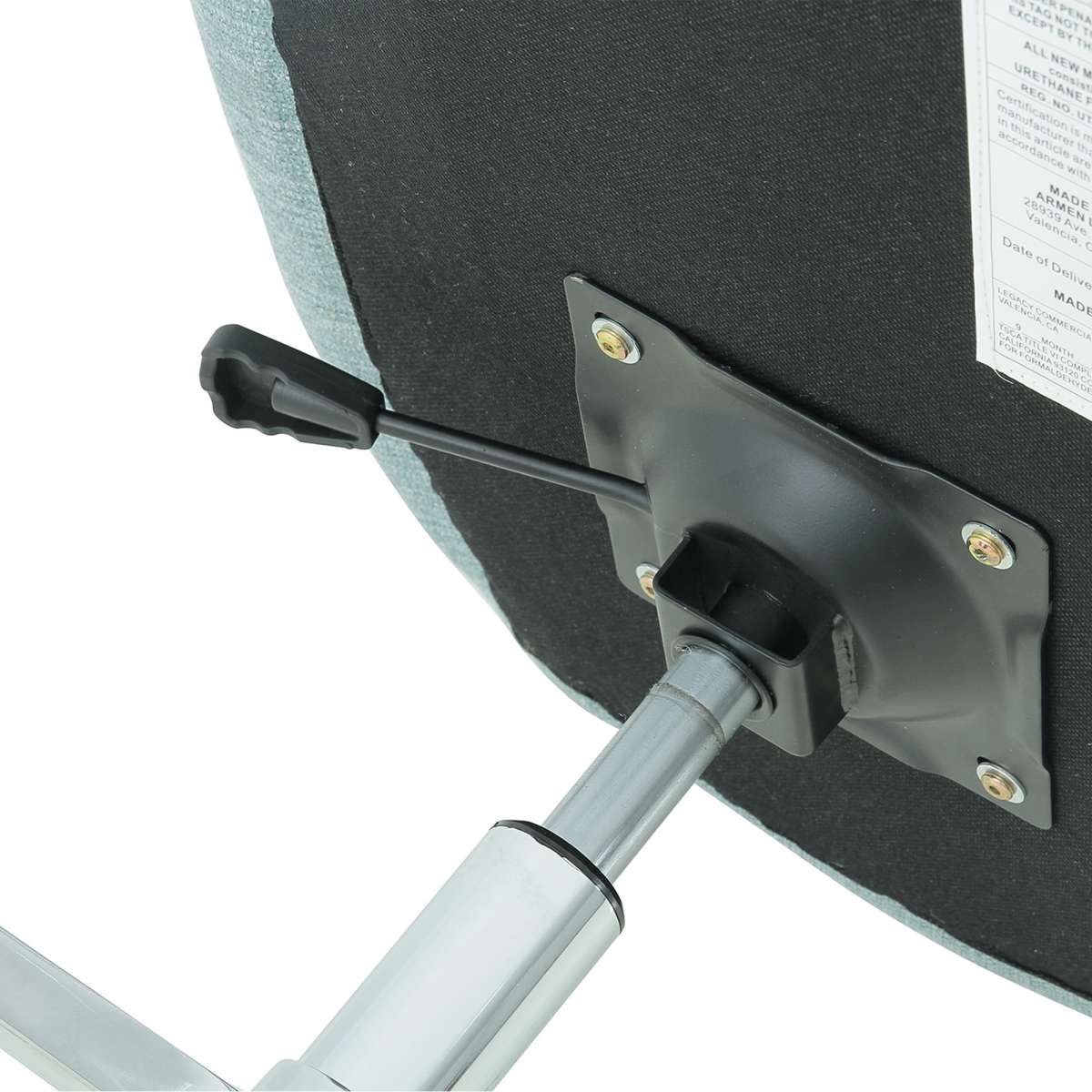 Quinn Contemporary Adjustable Swivel Accent Chair in Polished Chrome Finish with Grey Fabric By Armen Living | Accent Chairs | Modishstore - 8