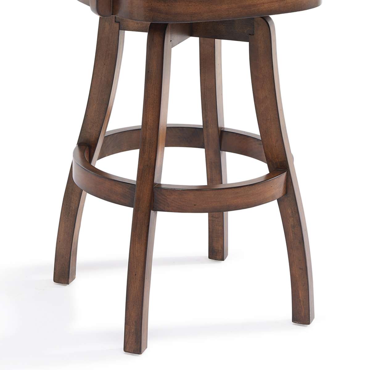 Raleigh 26" Counter Height Swivel Kahlua Faux Leather and Chestnut Wood Arm Bar Stool By Armen Living | Bar Stools | Modishstore - 5