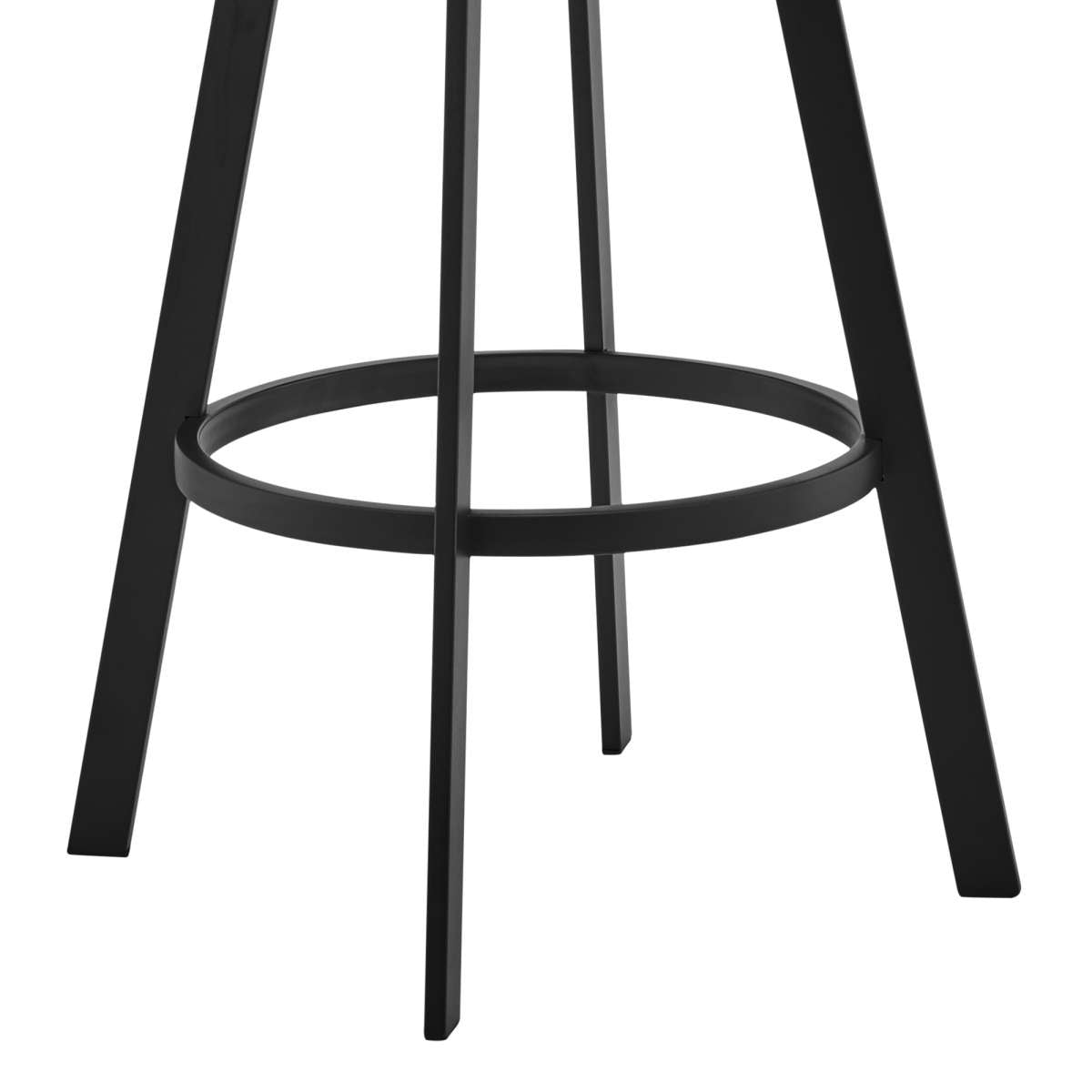 Roman 26" Gray Faux Leather and Black Metal Swivel Bar Stool By Armen Living | Bar Stools | Modishstore - 7