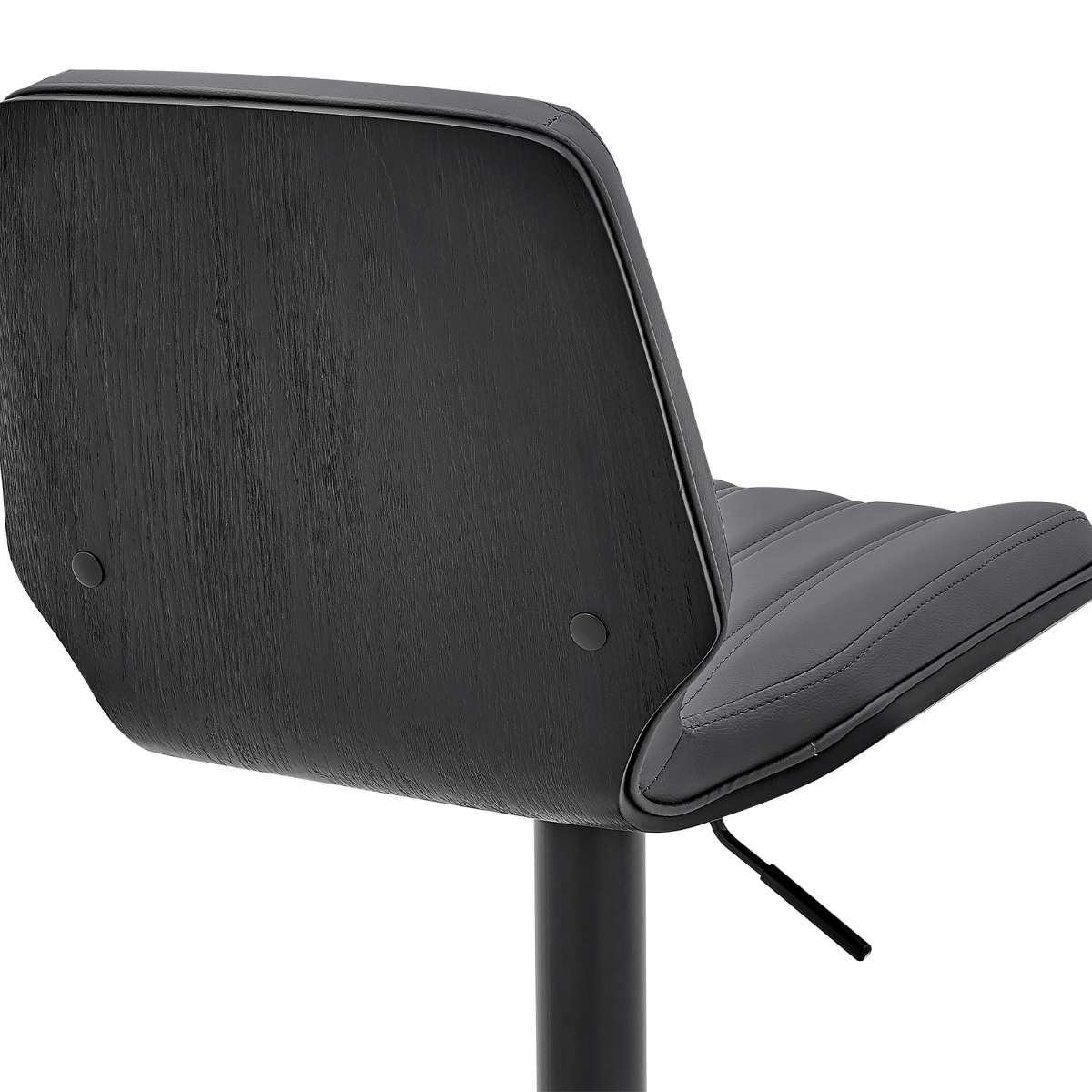 Sabine Adjustable Swivel Gray Faux Leather and Black Metal Bar Stool By Armen Living | Bar Stools | Modishstore - 8