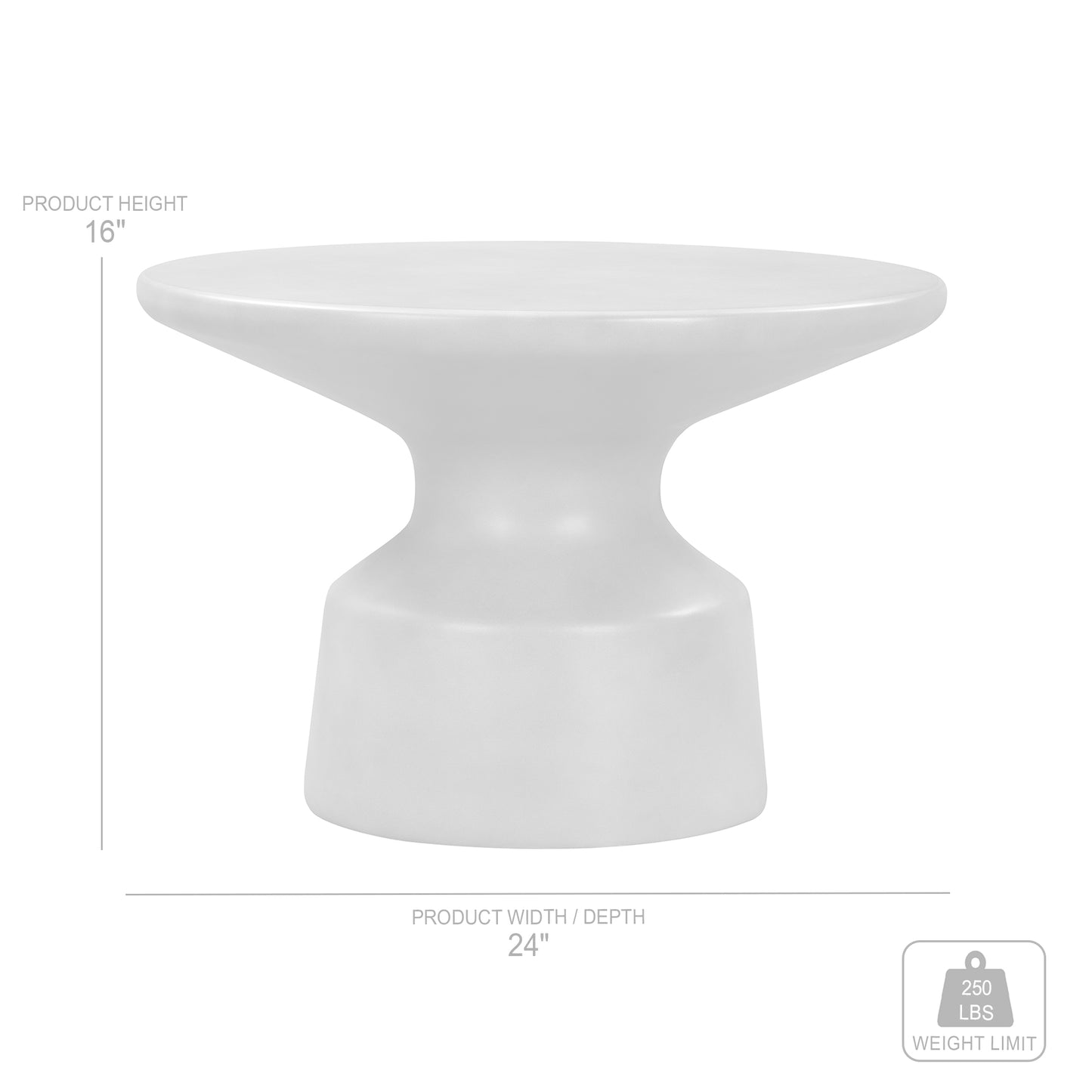 Sephie Round Pedastal Coffee Table in Grey Concrete By Armen Living | Coffee Tables | Modishstore - 6