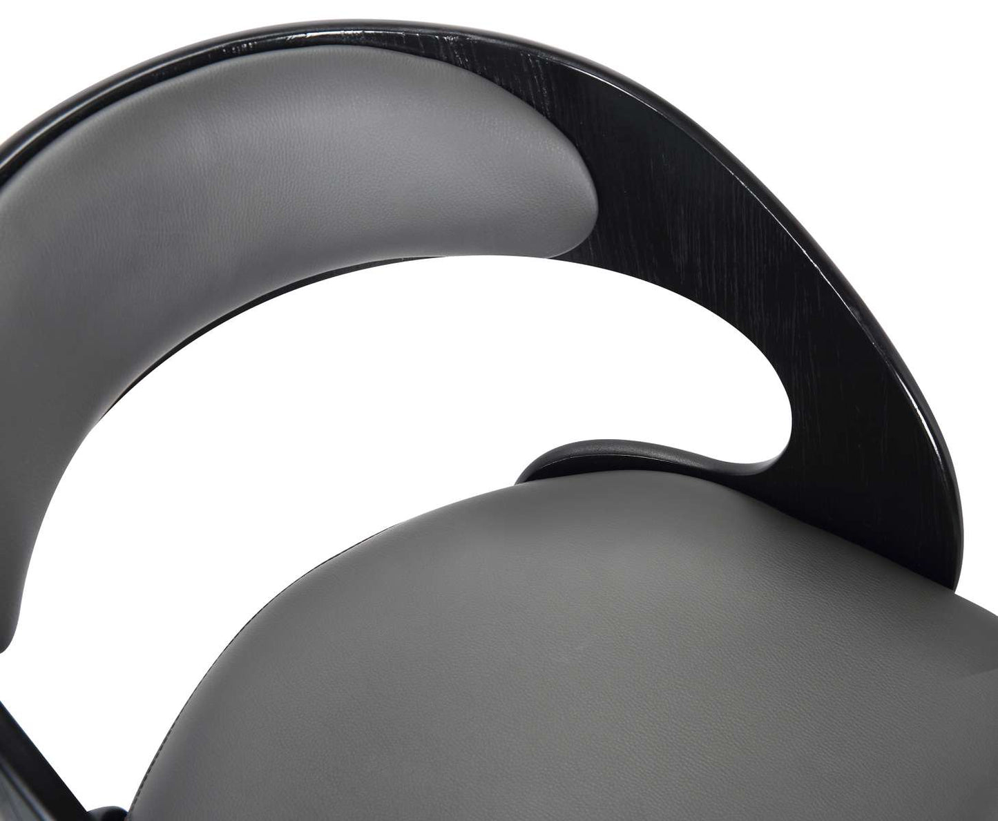 Shelly 26" Counter Height Swivel Grey Faux Leather and Black Wood Bar Stool By Armen Living | Bar Stools | Modishstore - 5