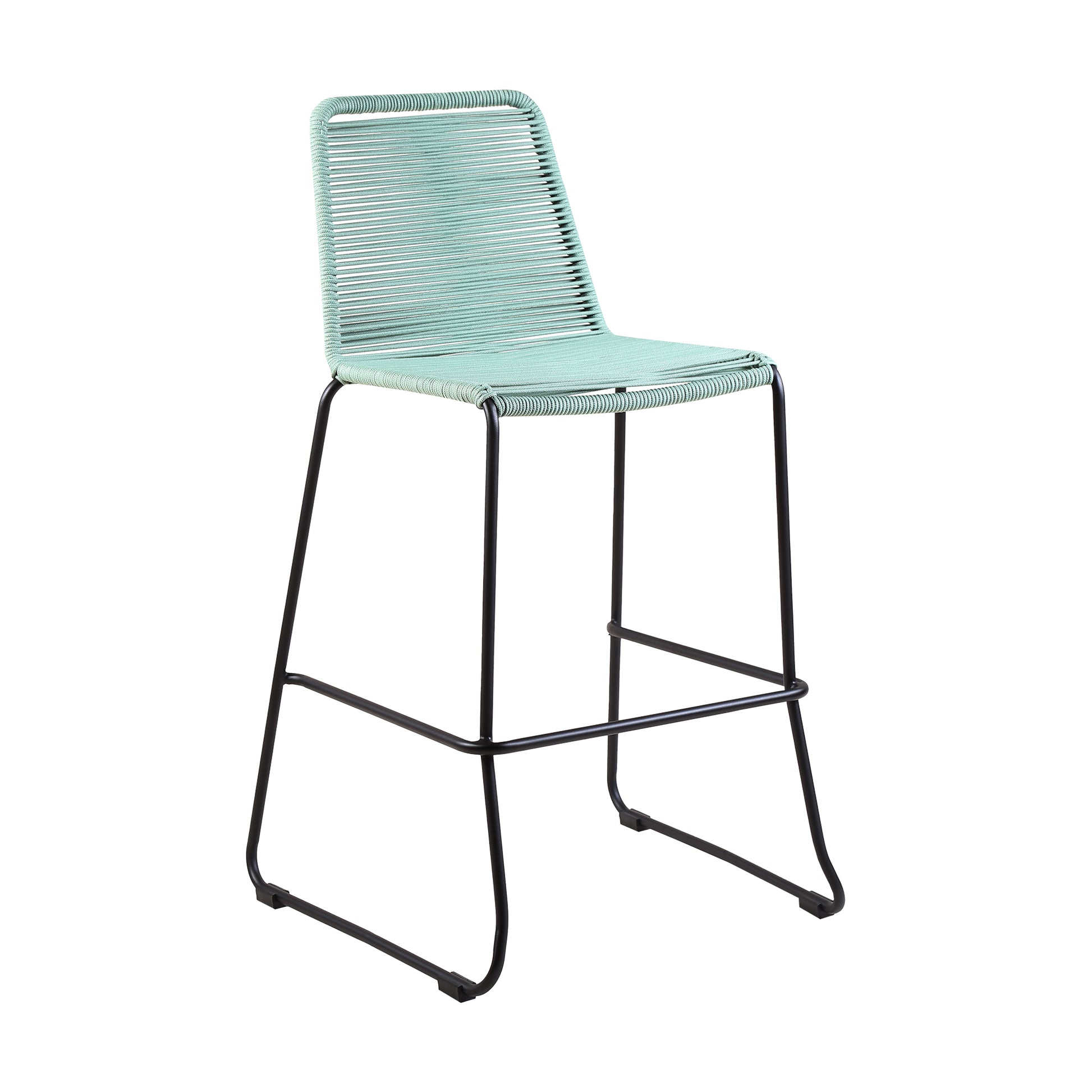 Shasta 30" and 26" Outdoor Metal and Rope Stackable Barstool By Armen Living | Bar Stools | Modishstore - 2
