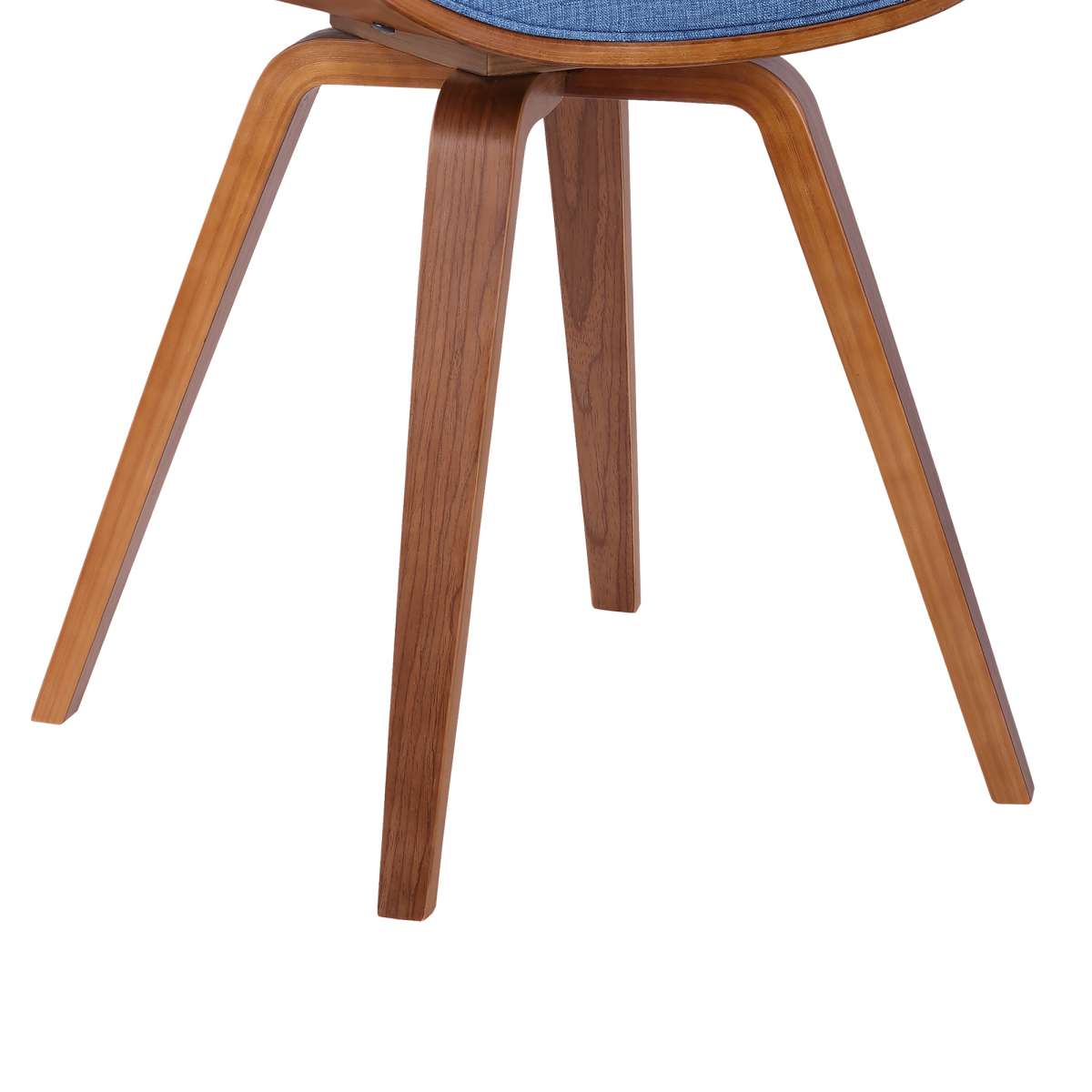 Summer Mid-Century Chair in Blue Fabric with Walnut Wood Finish By Armen Living | Dining Chairs | Modishstore - 5