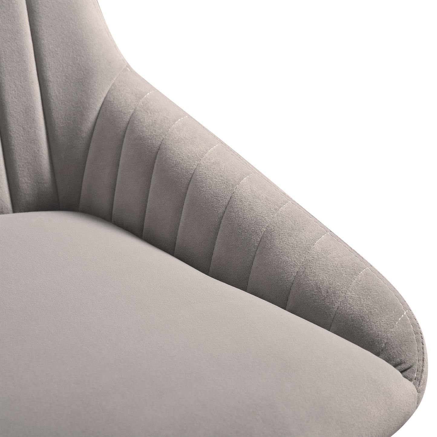 Susie Swivel Upholstered Dining Chair in Gray Fabric with Black Metal Legs - Set of 2 By Armen Living | Dining Chairs | Modishstore - 10