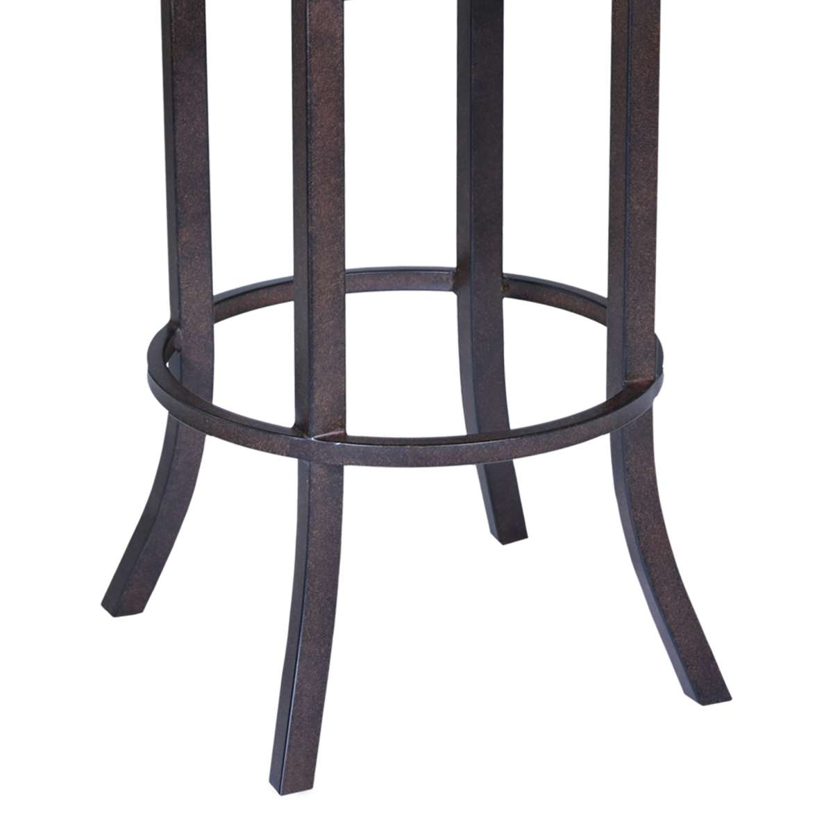 Tahiti 26" Arm Barstool in Auburn Bay finish with Brown Pu upholstery By Armen Living | Bar Stools | Modishstore - 4